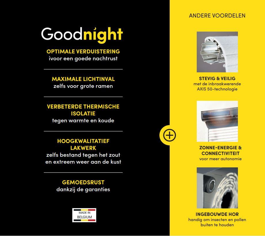 Goodnight solar rolluik optimale verduistering